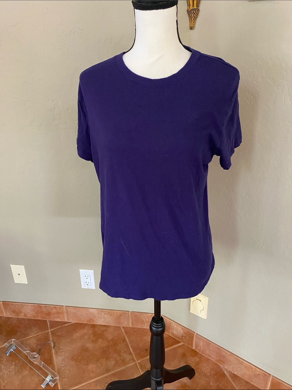 a.n.a Purple Crewneck Short Sleeve Tee